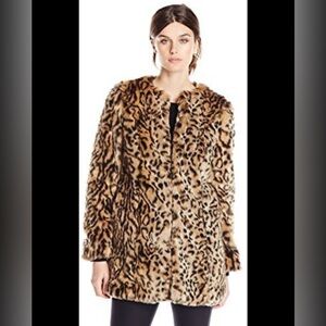 Steve Madden animal cheetah print faux fur coat